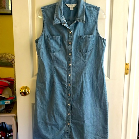 Vintage Women’s Casual Corner Annex EUC Sleeveless Jean Dress w/ snaps. XL - Picture 1 of 11